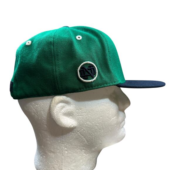 NOTRE DAME Fighting Irish Big Stich Logo Green/Navy NCAA Baseball Cap SZ 7 1/2 - Picture 3 of 8